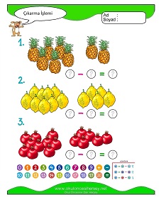 Çıkarma İşlemi Çalışma Sayfaları